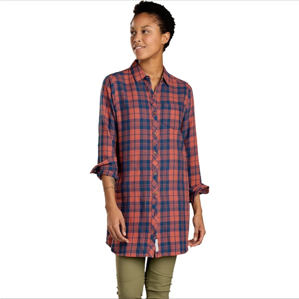 Toad&Co Women's Duniway Long-Sleeve Plaid Button Up Dress - size XS